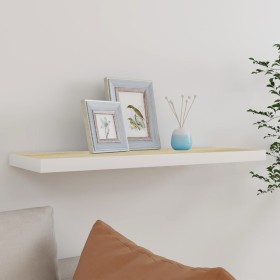 MDF oak and white floating wall shelf 80x23.5x3.8 cm by vidaXL, Shelves and shelves - Ref: Foro24-326579, Price: 18,08 €, Dis...