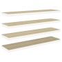 Floating wall shelf 4 pcs MDF oak and white 120x23.5x3.8 cm by vidaXL, Shelves and shelves - Ref: Foro24-326587, Price: 87,47...