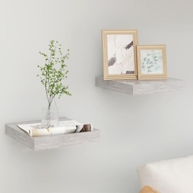 Floating wall shelf 2 pcs concrete gray MDF 23x23.5x3.8 cm by vidaXL, Shelves and shelves - Ref: Foro24-326589, Price: 23,33 ...