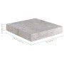 Estante flotante pared 2 uds MDF gris hormigón 23x23,5x3,8 cm de vidaXL, Estantes y estanterías - Ref: Foro24-326589, Precio:...