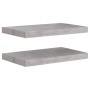 Floating wall shelves 2 units MDF gray concrete 50x23x3.8 cm by vidaXL, Shelves and shelves - Ref: Foro24-326595, Price: 26,3...