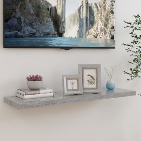 Concrete gray MDF floating wall shelf 90x23.5x3.8 cm by vidaXL, Shelves and shelves - Ref: Foro24-326603, Price: 22,99 €, Dis...