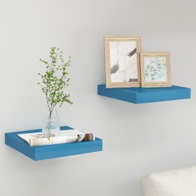 Floating wall shelf 2 pcs MDF blue 23x23.5x3.8 cm by vidaXL, Shelves and shelves - Ref: Foro24-326610, Price: 24,99 €, Discou...