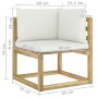 Garten-Ecksofa mit grün imprägnierten Holzkissen von vidaXL, Modulare Sofas für den Außenbereich - Ref: Foro24-3064991, Preis...