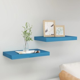 Estantes flotantes de pared 2 uds azul MDF 40x23x3,8 cm de vidaXL, Estantes y estanterías - Ref: Foro24-326613, Precio: 27,84...