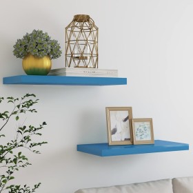 Floating wall shelf 2 pcs blue MDF 60x23.5x3.8 cm by vidaXL, Shelves and shelves - Ref: Foro24-326619, Price: 34,32 €, Discou...