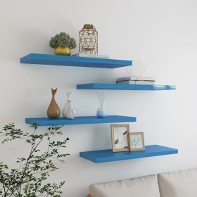 Estantes flotantes pared 4 uds azul MDF 80x23,5x3,8cm de vidaXL, Estantes y estanterías - Ref: Foro24-326623, Precio: 70,99 €...