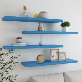 Floating wall shelves 4 pcs blue MDF 90x23.5x3.8 cm by vidaXL, Shelves and shelves - Ref: Foro24-326626, Price: 60,21 €, Disc...