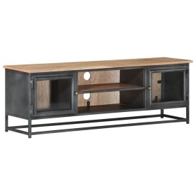 TV cabinet solid acacia wood and gray steel 120x30x40cm by vidaXL, TV Furniture - Ref: Foro24-323499, Price: 241,37 €, Discou...