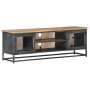 TV-Schrank aus massivem Akazienholz und grauem Stahl, 120 x 30 x 40 cm von vidaXL, TV-Möbel - Ref: Foro24-323499, Preis: 241,...