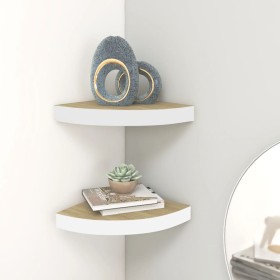 Corner wall shelf 2 pcs white oak MDF 25x25x3.8 cm by vidaXL, Shelves and shelves - Ref: Foro24-326631, Price: 26,50 €, Disco...