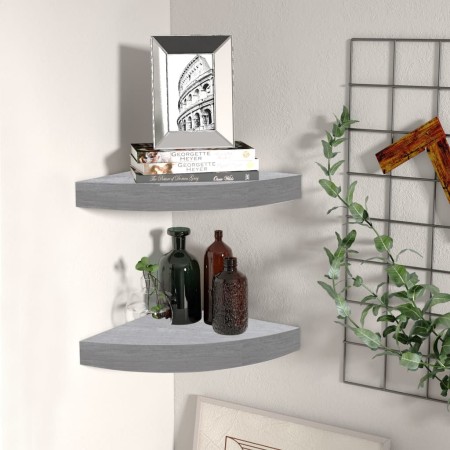 Wall corner shelf 2 pcs MDF concrete gray 25x25x3.8cm by vidaXL, Shelves and shelves - Ref: Foro24-326634, Price: 21,65 €, Di...