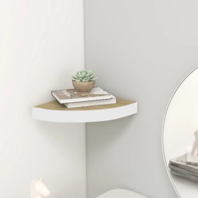 Corner wall shelf MDF oak and white 35x35x3.8 cm by vidaXL, Shelves and shelves - Ref: Foro24-326639, Price: 25,17 €, Discoun...