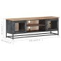 Mueble para TV madera maciza de acacia y acero gris 120x30x40cm de vidaXL, Muebles TV - Ref: Foro24-323499, Precio: 241,99 €,...