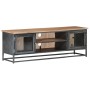 Mueble para TV madera maciza de acacia y acero gris 120x30x40cm de vidaXL, Muebles TV - Ref: Foro24-323499, Precio: 241,99 €,...