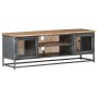 TV-Schrank aus massivem Akazienholz und grauem Stahl, 120 x 30 x 40 cm von vidaXL, TV-Möbel - Ref: Foro24-323499, Preis: 241,...