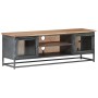 Mueble para TV madera maciza de acacia y acero gris 120x30x40cm de vidaXL, Muebles TV - Ref: Foro24-323499, Precio: 241,99 €,...