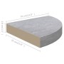 Wall corner shelf 2 pcs MDF concrete gray 35x35x3.8cm by vidaXL, Shelves and shelves - Ref: Foro24-326643, Price: 35,24 €, Di...