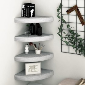 Corner wall shelves 4 pcs MDF concrete gray 25x25x3.8 cm by vidaXL, Shelves and shelves - Ref: Foro24-326644, Price: 65,81 €,...