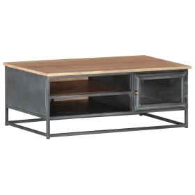 Mesa de centro de madera maciza de acacia gris 90x50x35 cm de vidaXL, Mesas de centro - Ref: Foro24-323500, Precio: 143,18 €,...