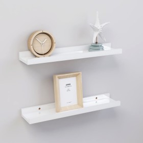 Wall shelves 2 units glossy white 40x9x3 cm by vidaXL, Shelves and shelves - Ref: Foro24-326648, Price: 14,42 €, Discount: %