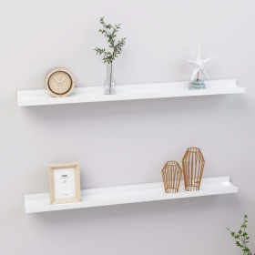 Wall shelves 2 units glossy white 80x9x3 cm by vidaXL, Shelves and shelves - Ref: Foro24-326650, Price: 21,99 €, Discount: %