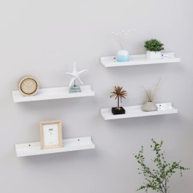 Wall shelves 4 units glossy white 40x9x3 cm by vidaXL, Shelves and shelves - Ref: Foro24-326653, Price: 25,05 €, Discount: %