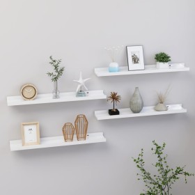 Wall shelves 4 units glossy white 60x9x3 cm by vidaXL, Shelves and shelves - Ref: Foro24-326654, Price: 28,70 €, Discount: %