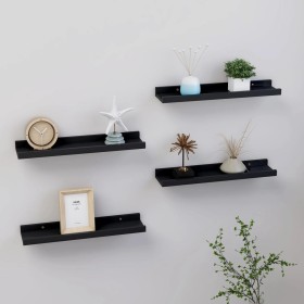 Wall shelves 4 units black 40x9x3 cm by vidaXL, Shelves and shelves - Ref: Foro24-326667, Price: 27,99 €, Discount: %