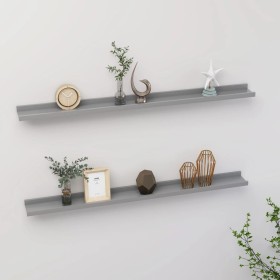 Wall shelves 2 units gray 100x9x3 cm by vidaXL, Shelves and shelves - Ref: Foro24-326672, Price: 25,06 €, Discount: %