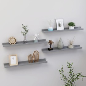 Wall shelves 4 units gray 60x9x3 cm by vidaXL, Shelves and shelves - Ref: Foro24-326675, Price: 32,99 €, Discount: %