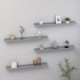 Wall shelves 4 units gray 80x9x3 cm by vidaXL, Shelves and shelves - Ref: Foro24-326676, Price: 34,19 €, Discount: %