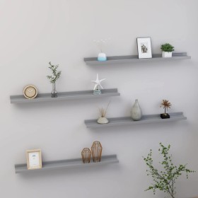 Wall shelves 4 units gray 80x9x3 cm by vidaXL, Shelves and shelves - Ref: Foro24-326676, Price: 34,21 €, Discount: %