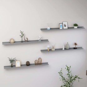 Wall shelves 4 units gray 100x9x3 cm by vidaXL, Shelves and shelves - Ref: Foro24-326677, Price: 40,00 €, Discount: %