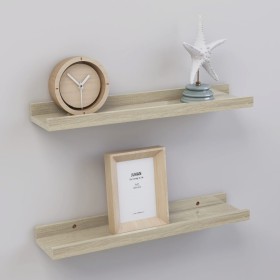 Wall shelves 2 units Sonoma oak color 40x9x3 cm by vidaXL, Shelves and shelves - Ref: Foro24-326679, Price: 17,00 €, Discount: %