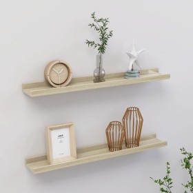 Wall shelves 2 units Sonoma oak 60x9x3 cm by vidaXL, Shelves and shelves - Ref: Foro24-326680, Price: 20,44 €, Discount: %