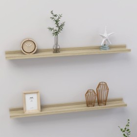 Wall shelves 2 units Sonoma oak 80x9x3 cm by vidaXL, Shelves and shelves - Ref: Foro24-326681, Price: 23,73 €, Discount: %