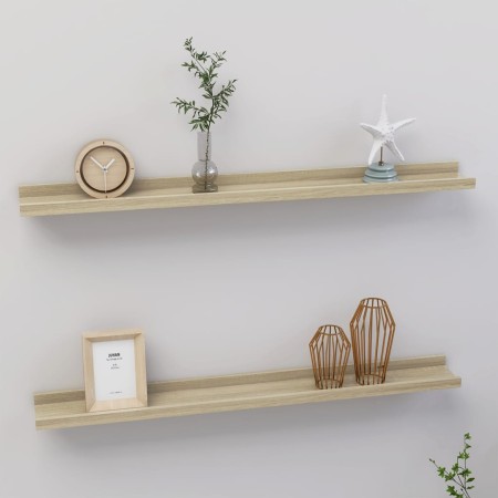 Wall shelves 2 units Sonoma oak 80x9x3 cm by vidaXL, Shelves and shelves - Ref: Foro24-326681, Price: 25,18 €, Discount: %