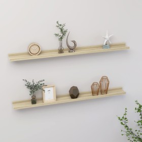 Wall shelves 2 units Sonoma oak 100x9x3 cm by vidaXL, Shelves and shelves - Ref: Foro24-326682, Price: 29,17 €, Discount: %