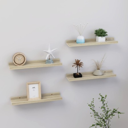 Wall shelves 4 units Sonoma oak 40x9x3 cm by vidaXL, Shelves and shelves - Ref: Foro24-326684, Price: 27,10 €, Discount: %