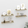 Wall shelves 4 units white and Sonoma oak 40x9x3 cm by vidaXL, Shelves and shelves - Ref: Foro24-326694, Price: 25,99 €, Disc...