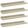 Wall shelves 4 units white and Sonoma oak 40x9x3 cm by vidaXL, Shelves and shelves - Ref: Foro24-326694, Price: 25,99 €, Disc...