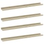 Wall shelves 4 units white and Sonoma oak 80x9x3 cm by vidaXL, Shelves and shelves - Ref: Foro24-326696, Price: 37,32 €, Disc...