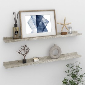 Wall shelves 2 units concrete gray 80x9x3 cm by vidaXL, Shelves and shelves - Ref: Foro24-326701, Price: 24,99 €, Discount: %