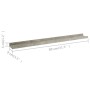 Wall shelves 2 units concrete gray 80x9x3 cm by vidaXL, Shelves and shelves - Ref: Foro24-326701, Price: 24,68 €, Discount: %