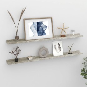 Wall shelves 2 units concrete gray 100x9x3 cm by vidaXL, Shelves and shelves - Ref: Foro24-326702, Price: 29,17 €, Discount: %