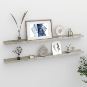 Wall shelves 2 units concrete gray 115x9x3 cm by vidaXL, Shelves and shelves - Ref: Foro24-326703, Price: 32,99 €, Discount: %