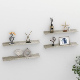 Wall shelves 4 units concrete gray 60x9x3 cm by vidaXL, Shelves and shelves - Ref: Foro24-326705, Price: 22,87 €, Discount: %