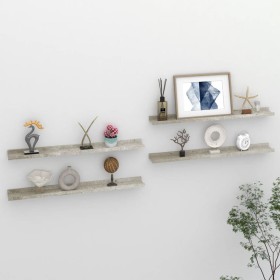 Wall shelves 4 units concrete gray 80x9x3 cm by vidaXL, Shelves and shelves - Ref: Foro24-326706, Price: 28,81 €, Discount: %