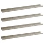 Wall shelves 4 units concrete gray 80x9x3 cm by vidaXL, Shelves and shelves - Ref: Foro24-326706, Price: 29,31 €, Discount: %